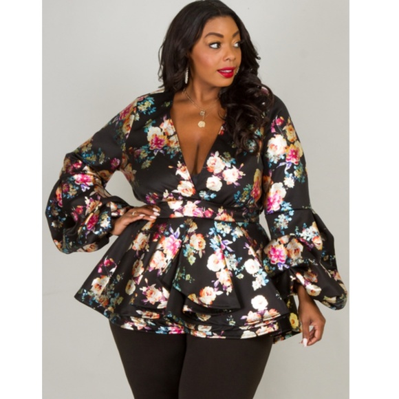 DEEP V-NECK LONG PUFFED OUT SLEEVES AND WAIST SHIN - Picture 3 of 6